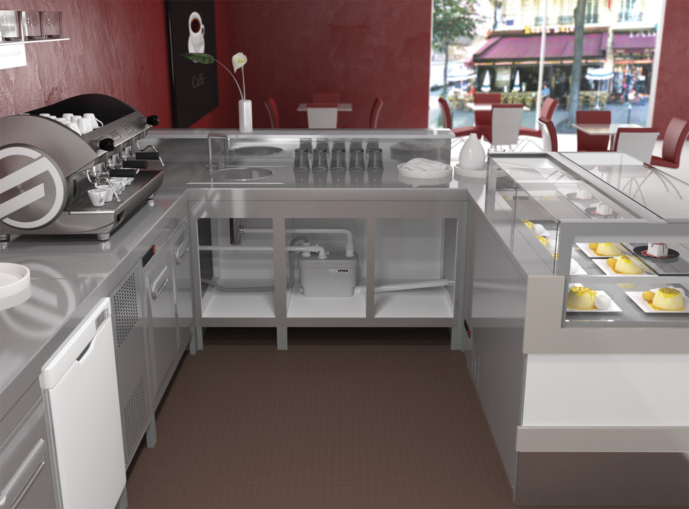 Sanibroyeur voor appartement, winkel- of bedrijfsruimte