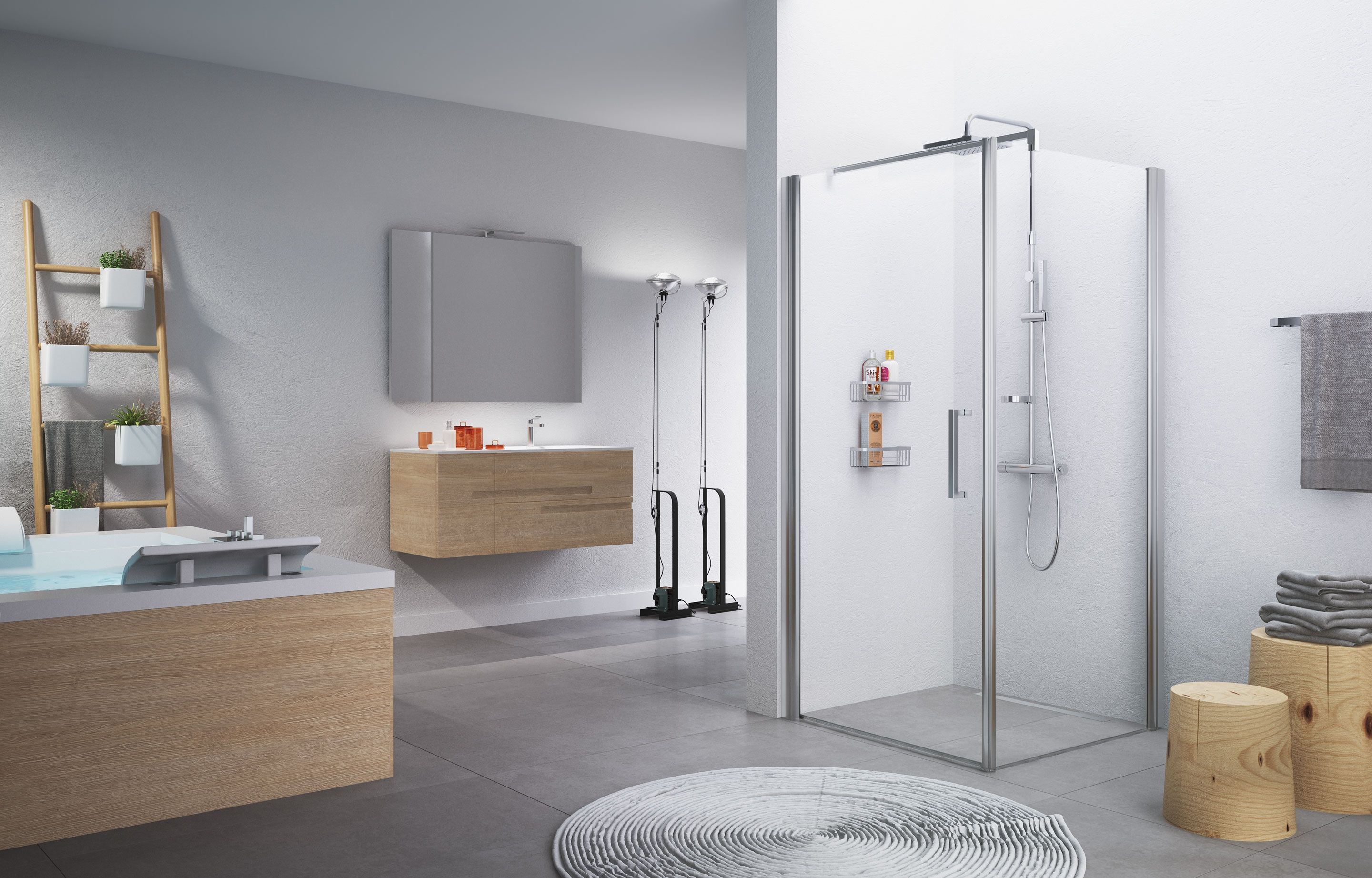 Zijwand voor bad en douche