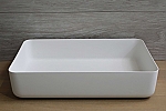 Luca Sanitair opzetwastafel 60x40cm met dunne rand solid surface wit LUVA1360M