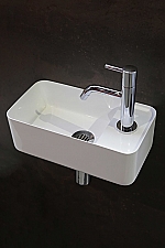 Luca Sanitair fontein 35x18,5cm mineral stone glans wit