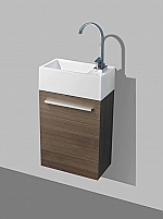 Italy Sanitair Fonteinmeubel 11040 rechts Grey Oak wit 41cm