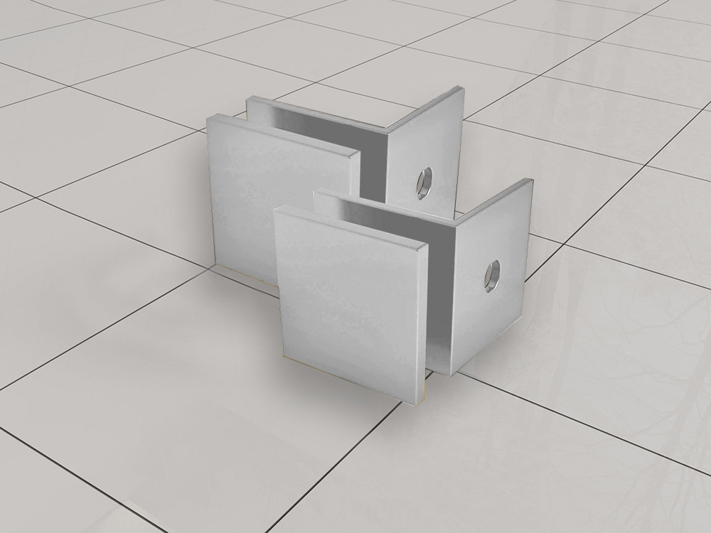 Italy Sanitair set  2 glaskoppelingen tbv profielloze inloopdouche chroom