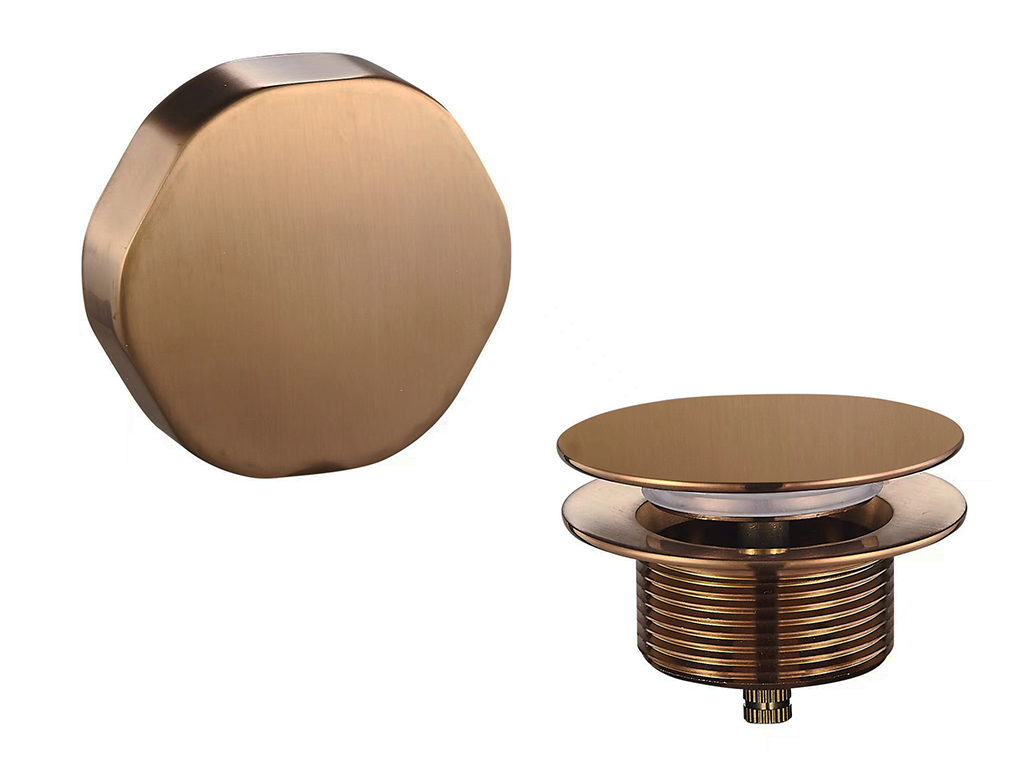 Italy Sanitair Doblar afbouwdeel badafvoer met overloop geborsteld brons koper PVD