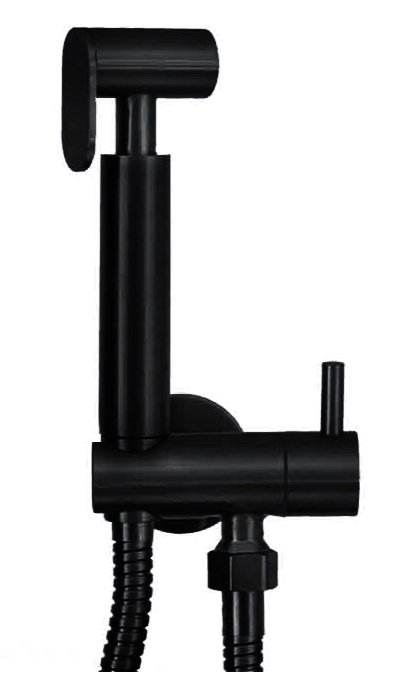 Italy Sanitair RVS 304 bidethanddoucheset rond matzwart