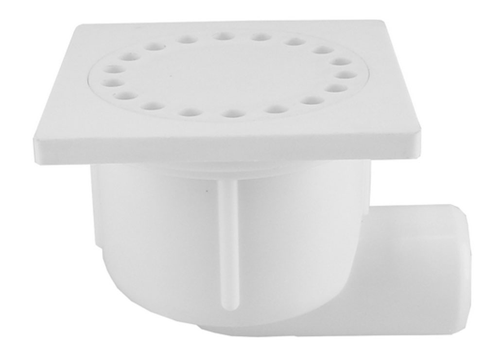 Italy Sanitair Doucheput met zijuitlaat kunststof 10 x 10 cm wit