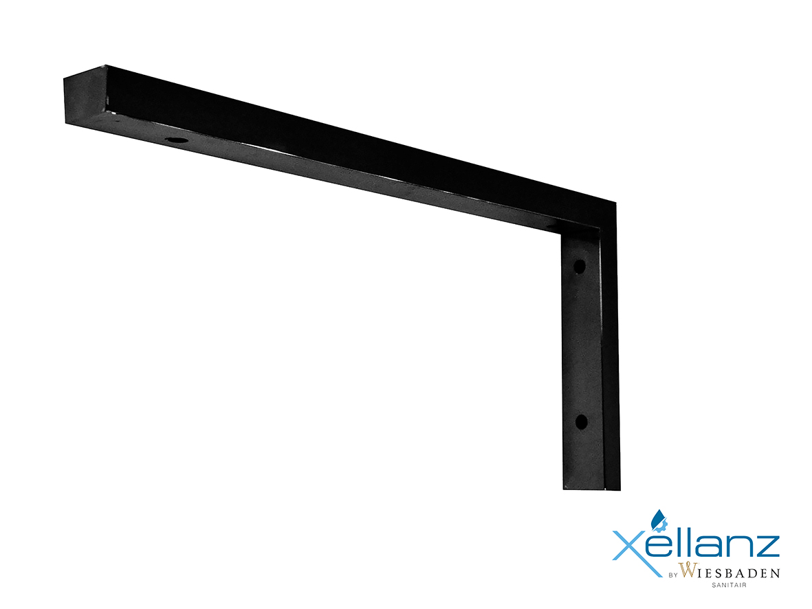 Italy Sanitair matzwarte L supportbeugel 46x22