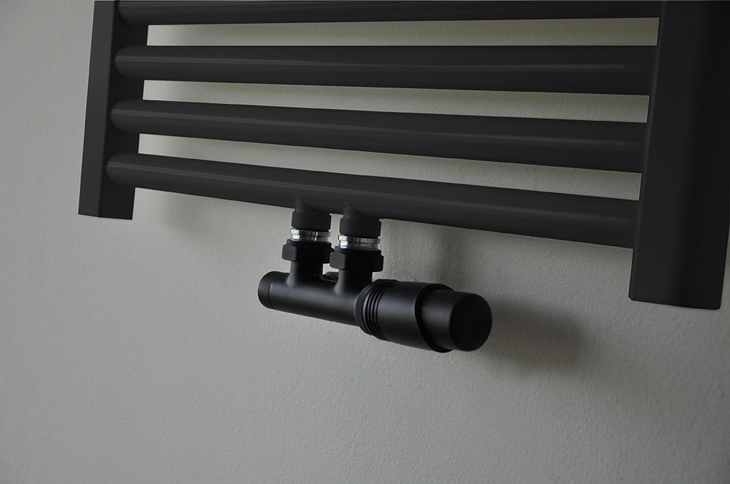 Italy Sanitair set thermostatisch onderblok haaksrechts mat zwart