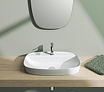 Catalano Green Lux opzetwastafel 65x42cm zonder overloop mat wit 165GRLXBM