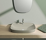 Catalano Green Lux opzetwastafel 65x42 cm zonder overloop mat grijs 165GRLXGS