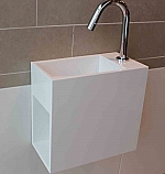 Luca Sanitair fontein 35cm mineral stone kraangat rechts glans wit LUVA1335