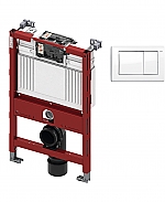 TECE inbouwreservoir 82cm front-/planchetbediening met TECEplanus bedieningspaneel RVS/wit