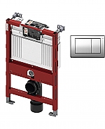 TECE inbouwreservoir 82cm front-/planchetbediening met TECEplanus bedieningspaneel RVS/RVS glans chroom