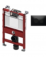 TECE inbouwreservoir 82cm front-/planchetbediening met TECEloop glas bedieningspaneel zwart