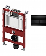TECE inbouwreservoir 82cm front-/planchetbediening met TECEsquare glas bedieningspaneel zwart