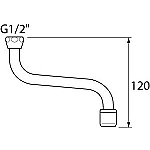 Venlo draaibare onderuitloop m. straalregelaar 1/2"x250mm chroom F963109AA