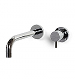 Bongio Squadra Inbouw wand wastafelmengkraan 22cm uitloop met installatiebrug chroom BO32538CR2APRBPLV