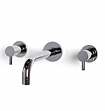 Bongio Squadra Inbouw wand wastafelmengkraan 22cm uitloop met installatiebrug chroom BO40538CR2A0LLV