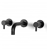 Bongio Squadra Inbouw wand wastafelmengkraan 16cm uitloop met installatiebrug mat zwart BO40538NE1A0LLV