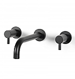 Bongio Squadra Inbouw wand wastafelmengkraan 22cm uitloop met installatiebrug mat zwart BO40538NE2A0LLV