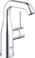 Grohe Essence wastafelkraan M-size m. hoge draaibare uitloop m. gladde body chroom 24176001