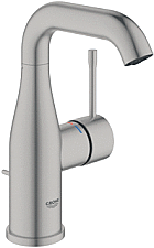 Grohe Essence wastafelkraan M-size m. hoge draaibare uitloop m. waste supersteel 24173DC1