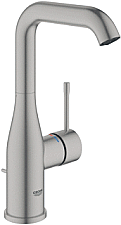Grohe Essence wastafelkraan L-size m. hoge draaibare uitloop m. waste supersteel 24174DC1