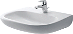 Duravit D-Code Med wastafel 55x43cm z. kraangat z. overloop wit 23115500702