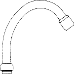 Venlo draaibare hoge uitloop m. straalregelaar M24x130mm chroom F963087AA