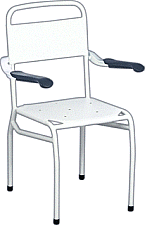 Linido douchestoel zithoogte 49cm m. opklapbare armleggers wit LI2139100102 