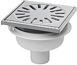 Aquaberg ABS vloerput RVS opzetstuk RVS rooster onderuitl. Ø50mm 150x150mm PPC reukafsluiter, reukslot 50mm 4315 Aquaberg ABS vloerput RVS opzetstuk RVS rooster onderuitl. Ø50mm 150x150mm PPC reukafsluiter, reukslot 50mm 4315