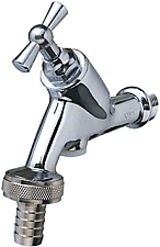 Raminex beluchterkraan chroom m. krukbediening/keerklep en slangwartel 3/4"x1" 11013  Raminex beluchterkraan chroom m. krukbediening/keerklep en slangwartel 3/4"x1" 11013