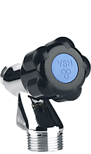 VSH beluchterkraan verchroomd m. keerklep 1/2"x3/4" m. premium knop zwart-kiwa 0588808 