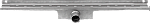 Easy Drain Compact 50 Wall douchegoot RVS m. enkele plaat RVS, waterslot 50mm 70cm inb. diepte 83mm m. zijuitloop EDCOMW70050 