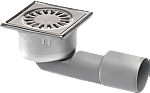 Aquaberg RVS vloerput ABS zij- en onderuitl. Ø40mm de bovenzijde is gepolijst 97x97mm waterslot 25mm 182100040  Aquaberg RVS vloerput ABS zij- en onderuitl. Ø40mm de bovenzijde is gepolijst 97x97mm waterslot 25mm 182100040