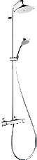 Hansgrohe Croma 220 regendouche showerpipe chroom 27185000