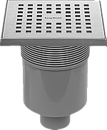 Easy Drain Aqua Quattro15 x 15 cm, abs put, rooster rvs geborsteld,waterslot 35 / 50 / 70 AQUA15X15MSI3 