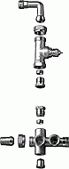 Danfoss Aansluitcombinatie RA-KW basisset wand 2-pijpssysteem 013G3344 Danfoss Aansluitcombinatie RA-KW basisset wand 2-pijpssysteem 013G3344