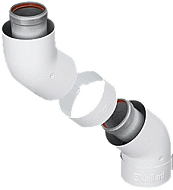 Vaillant bocht concentrisch 45° (2 stuks) 303809 