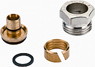 Danfoss Knelset Uponor verchroomd 1/2 16x2mm 013G4200