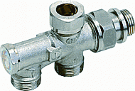 Comap Sar onderblok 2-pijps vernikkeld zelfdichtend m. afsluiter M22 438922B 