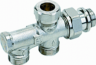 Comap Sar onderblok 1-pijps vernikkeld zelfdichtend m. afsluiter M22 438522B 