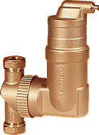 Spirovent RV2 luchtafscheider vertikaal en horizontaal te monteren 22 mm klem UA022W Spirovent RV2 luchtafscheider vertikaal en horizontaal te monteren 22 mm klem UA022W