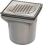 Van den Berg ABS Emmerput met RVS rooster, 200 x 200 mm, onderuitlaat 15316 Van den Berg ABS Emmerput met RVS rooster, 200 x 200 mm, onderuitlaat 15316