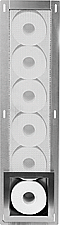 Looox Closed reserverolhouder voor 6 rollen inbouw rvs geborsteld CL1