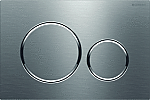 Geberit Sigma20 bedieningspaneel closet, frontbediening 2-toets geborsteld/gepolijst/geborsteld rvs 115882SN1