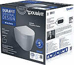 Duravit Starck Me combipack 48cm wandcloset diepspoel Rimless Compact m. verdekte bevestiging m. closetzitting SC wit 45300900A1