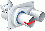 Cox Geelen CoxDENS flex muur aansluitplaat C9 parallel m. schachtbocht Ø80/80-80mm PPs BRGFAA601