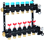 Henco 3-groeps verdeler 0-3L composiet met debietmeting UFH0605MDK0303L