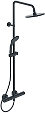Ideal Standard Ceratherm T25 douchesysteem met thermostaat, hoofddouche en handdouche silk black A7545XG