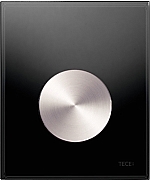 TECE TECEloop urinoirbedieningsplaat van glas incl. cartouche glas zwart, toets rvs geborsteld